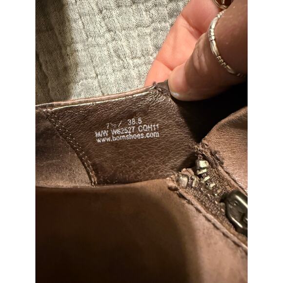 Born Famke Taupe Leather Clog Ankle Boots Women’s Size 7.5 - Picture 2 of 4